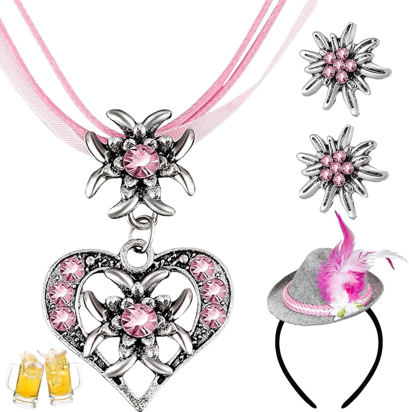 Edelweiß Schmuckset mit Perlen – TrachtenZauber Oktoberfest 2025