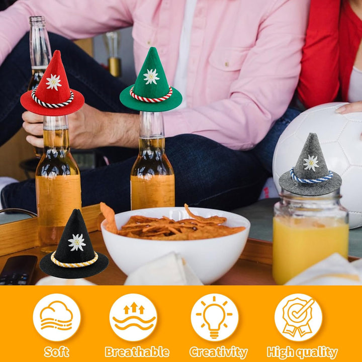 Mini-Trachtenhüte aus Filz im 12er-Set bunt – EdelweißGaudi Oktoberfest 2025