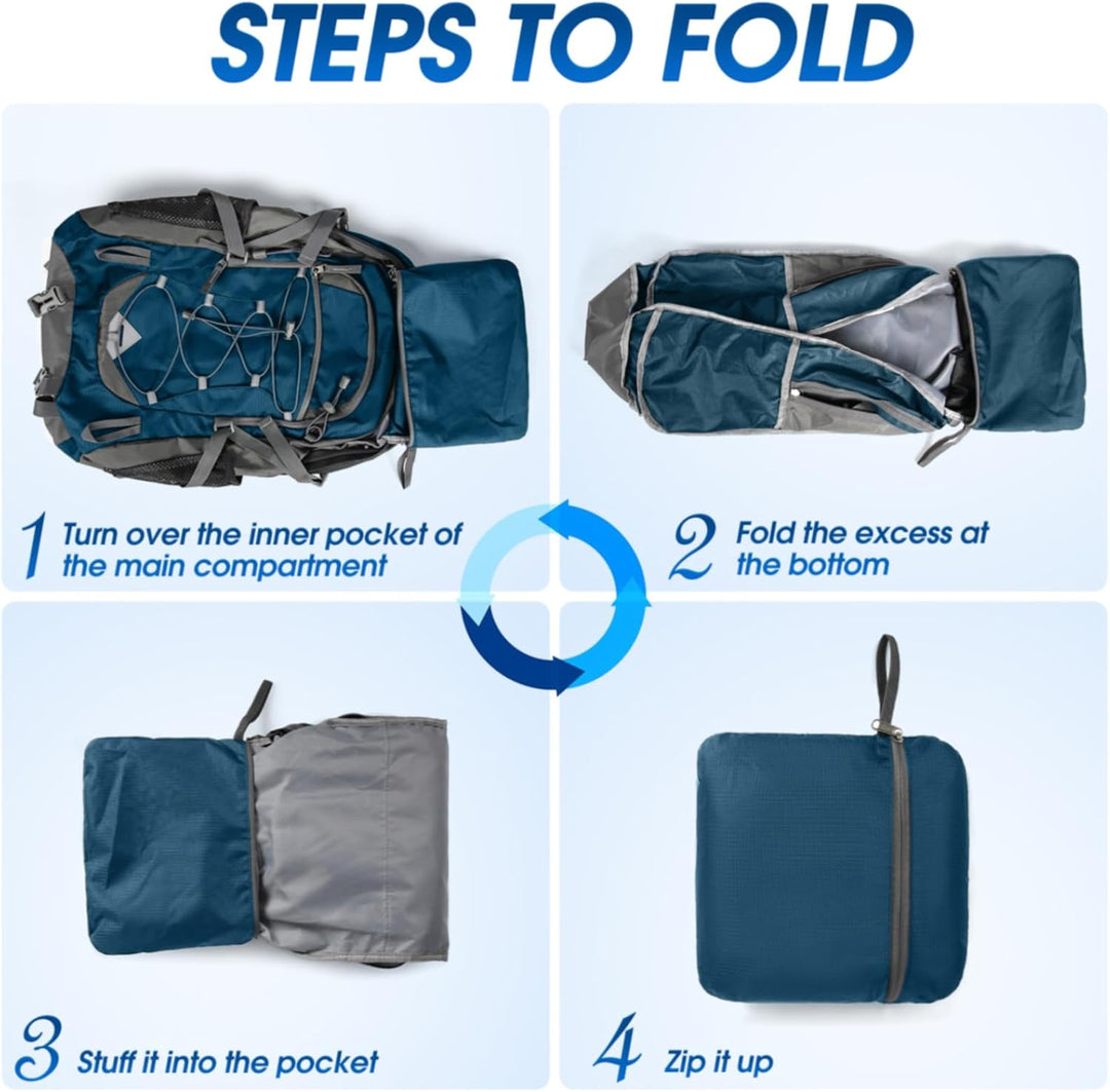 40L Wasserdichter Wander- und Campingrucksack – Leicht & Faltbar – 2 zum Preis von 1