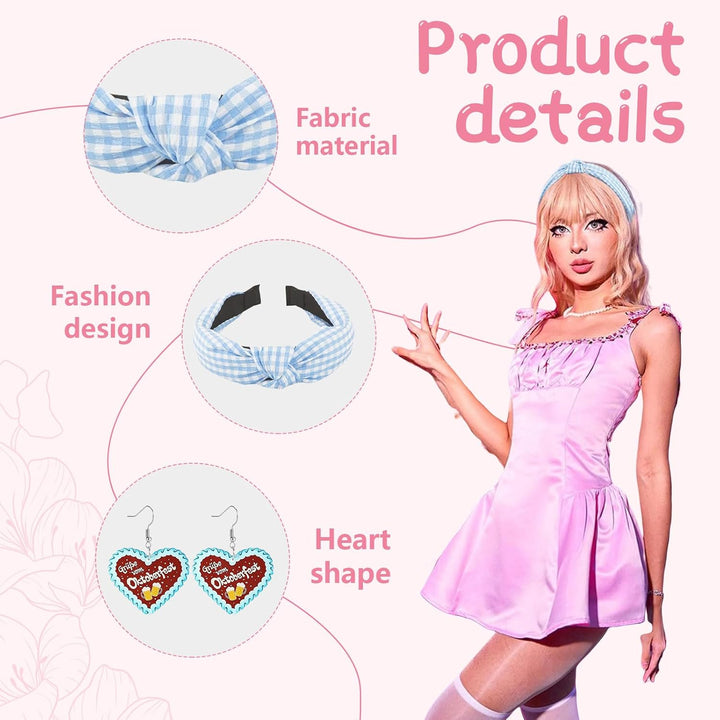 Karierter Haarreif & Lebkuchenherz-Ohrringe – BavariaCharme Oktoberfest 2025