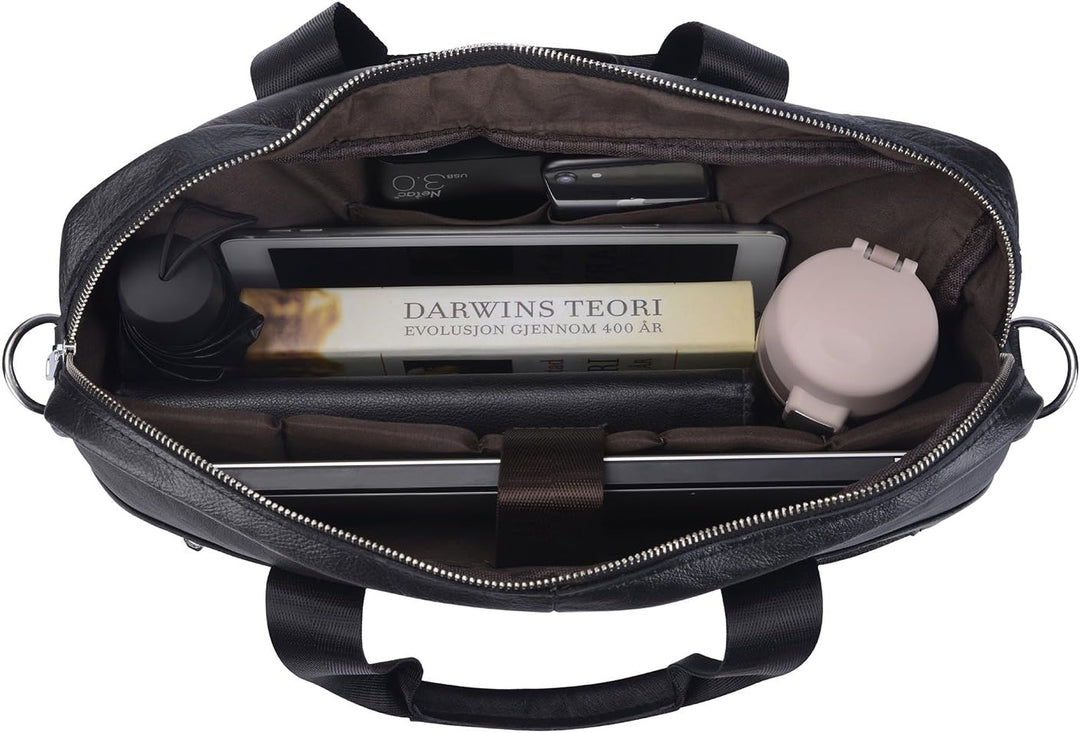 Premium Rindsleder 15” Business-Aktentas mit Organizer-Fächern