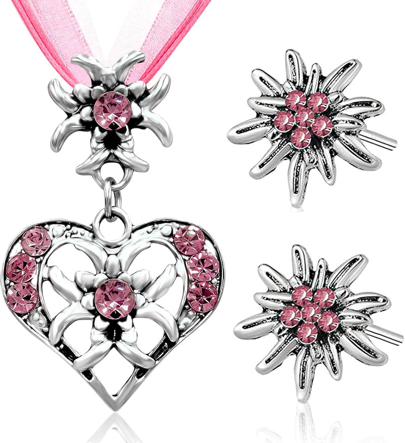 Edelweiß Schmuckset mit Herzanhänger – HerzGlanz Oktoberfest 2025