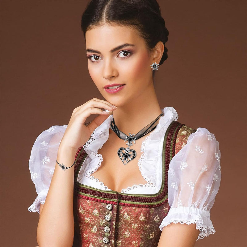 Edelweiß Schmuckset mit Herzanhänger – BergMystik Oktoberfest 2025