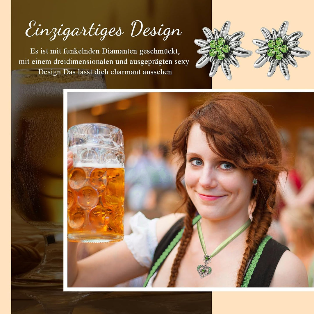 Edelweiß Schmuckset mit Herzanhänger – AlpenFrische Oktoberfest 2025