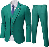Grüner Herrenanzug mit Weste, Krawatte und Hose, elegantes Business-Outfit, Slim Fit.
