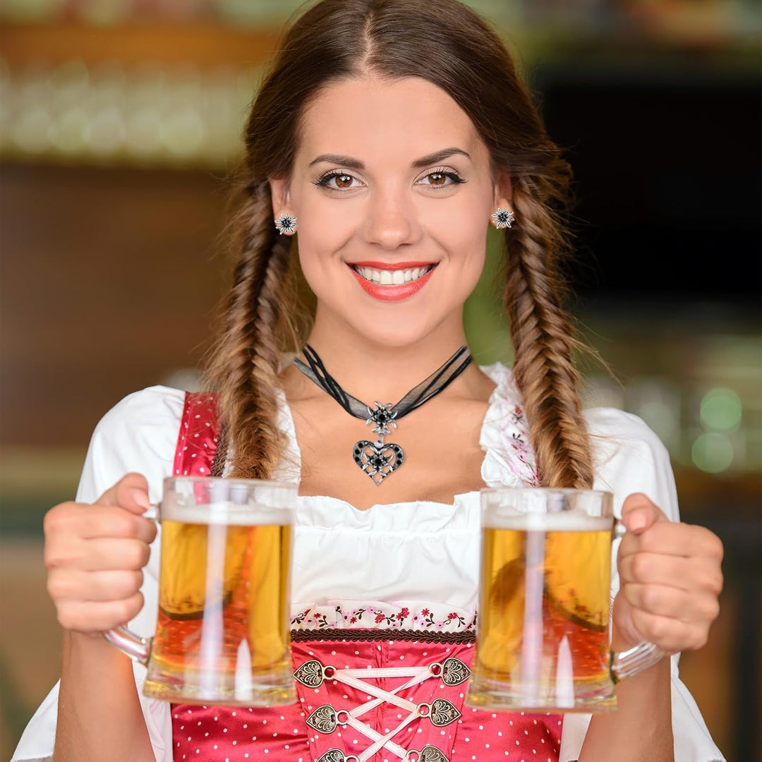 Edelweiß Schmuckset mit Herzanhänger – BergMystik Oktoberfest 2025
