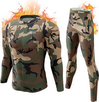 Tarnmuster Thermounterwäsche Set, langarm, Camouflage, Herren, Outdoor, atmungsaktiv, elastisch.