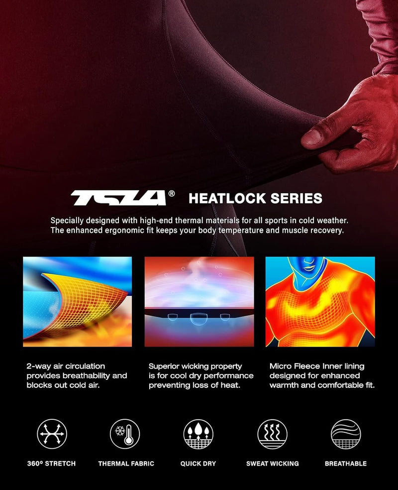 TSLA Heatlock Serie Thermo-Leggings, atmungsaktiv, schnelltrocknend, ideal für kaltes Wetter.