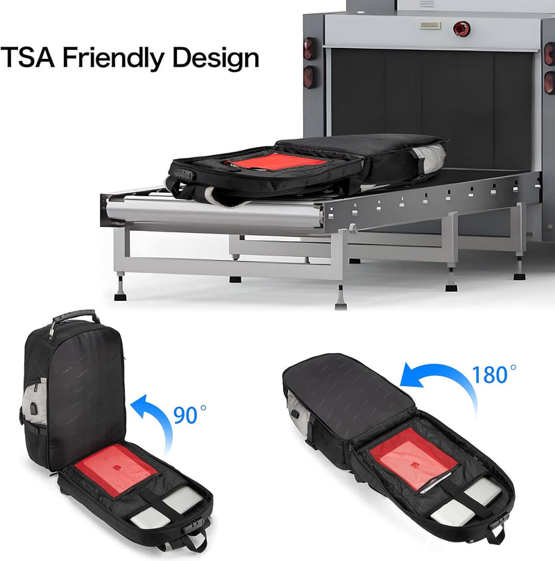 Wasserdichter Anti-Diebstahl Laptop- & Reiserucksack mit USB-Anschluss – 17,3"
