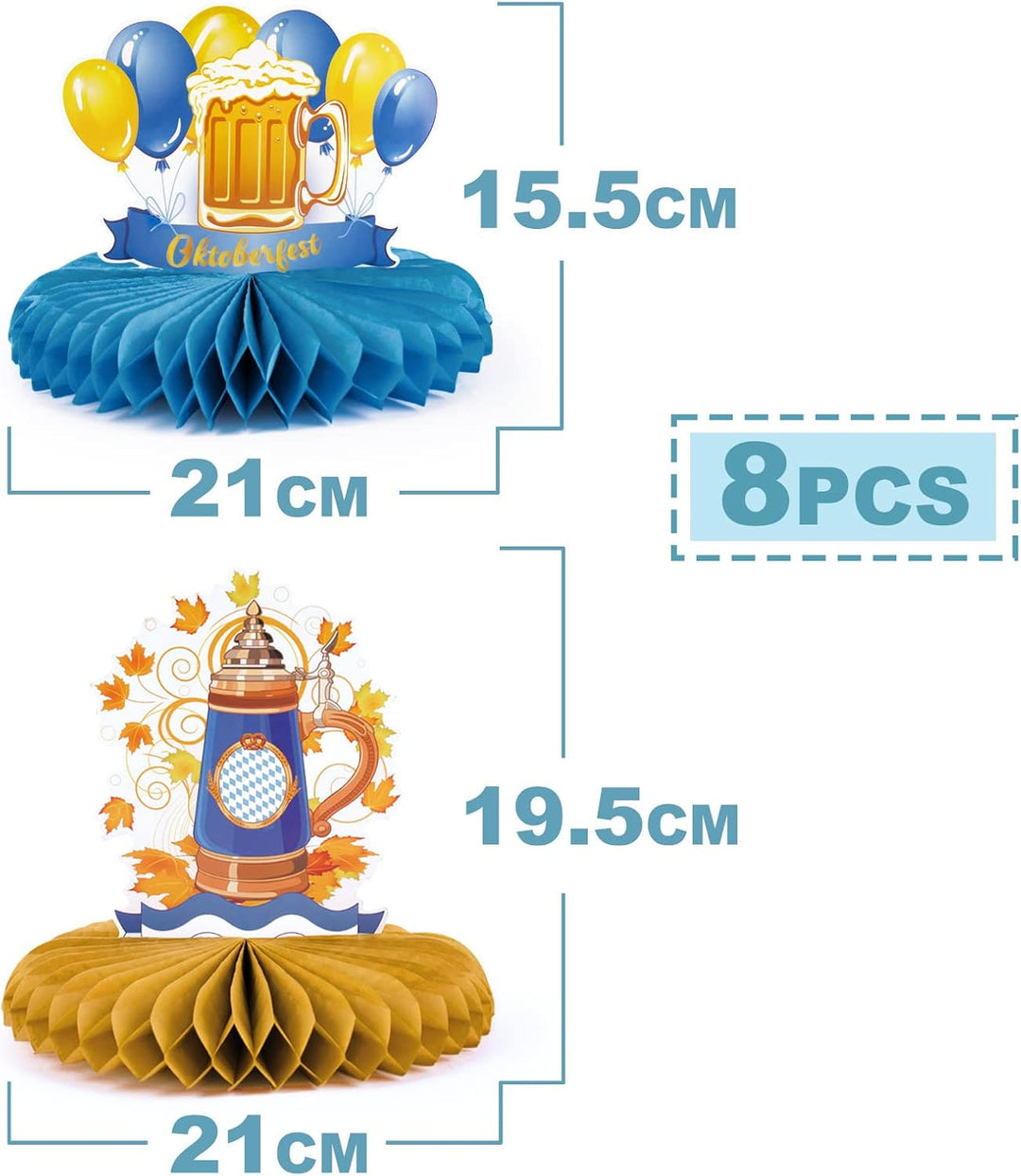 Waben-Tischdeko im 3er-Set – FestFreude Oktoberfest 2025