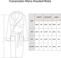 Vulcanodon Herren Bademantel mit Kapuze, Größenübersicht, Baumwolle, Grau, Komfort, Mode.