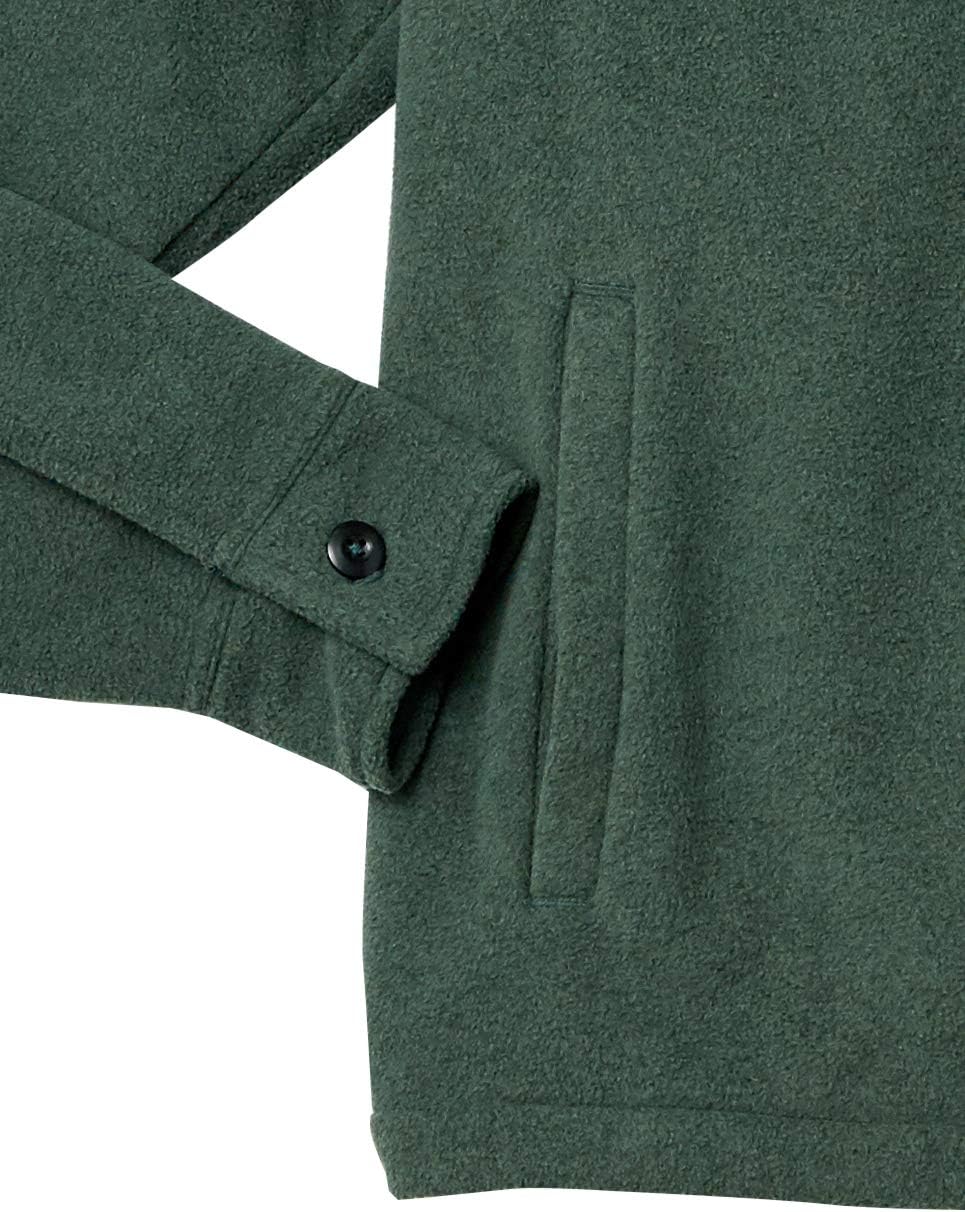 Grüne Wolljacke mit Knopfmanschette und Tasche, Herrenmode, warme Winterbekleidung.