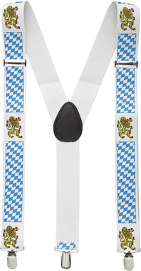 Trachten-Hosenträger mit Rautenmuster & Löwenmotiv – BayernPride Oktoberfest 2025