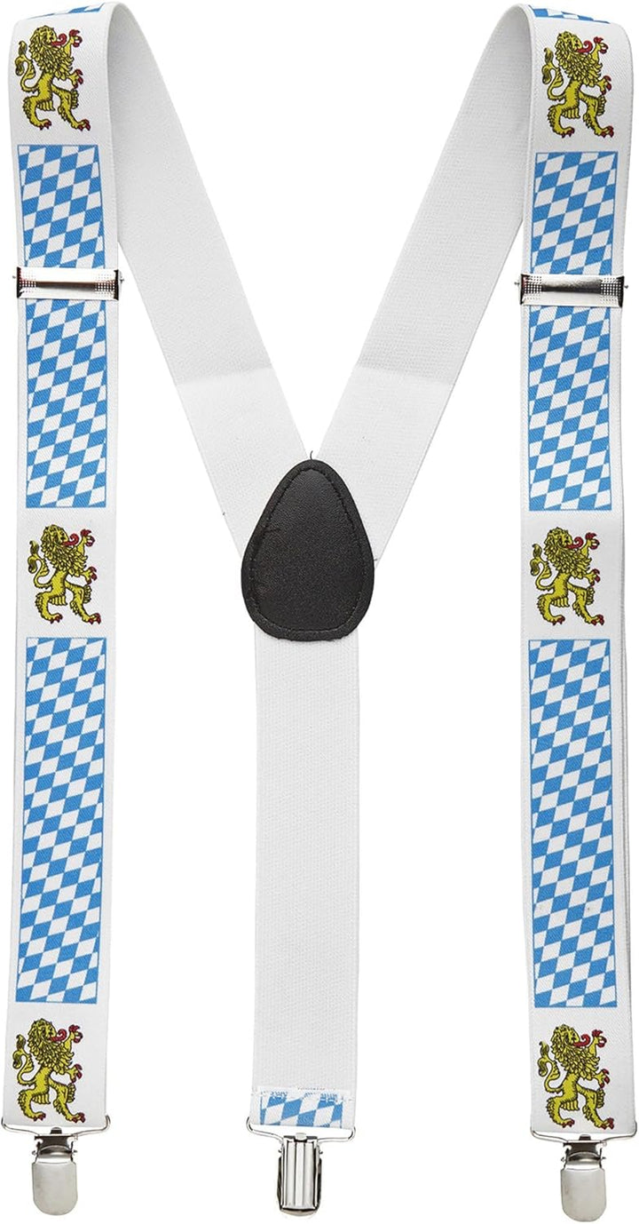 Trachten-Hosenträger mit Rautenmuster & Löwenmotiv – BayernPride Oktoberfest 2025