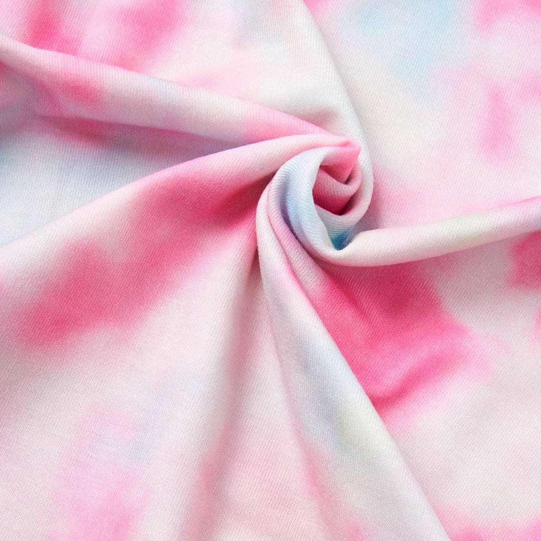 Rosa Batik-Stoff, weiche Baumwolle, ideal für DIY-Nähprojekte und modische Kleidung.