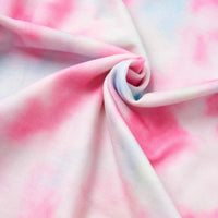 Rosa Batik-Stoff, weiche Baumwolle, ideal für DIY-Nähprojekte und modische Kleidung.