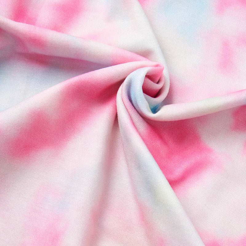 Rosa Batik-Stoff, weiche Baumwolle, ideal für DIY-Nähprojekte und modische Kleidung.