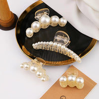 Perlen-Haarspangen Set, goldfarben, elegant, Haarschmuck für Damen, modisch, Accessoire.
