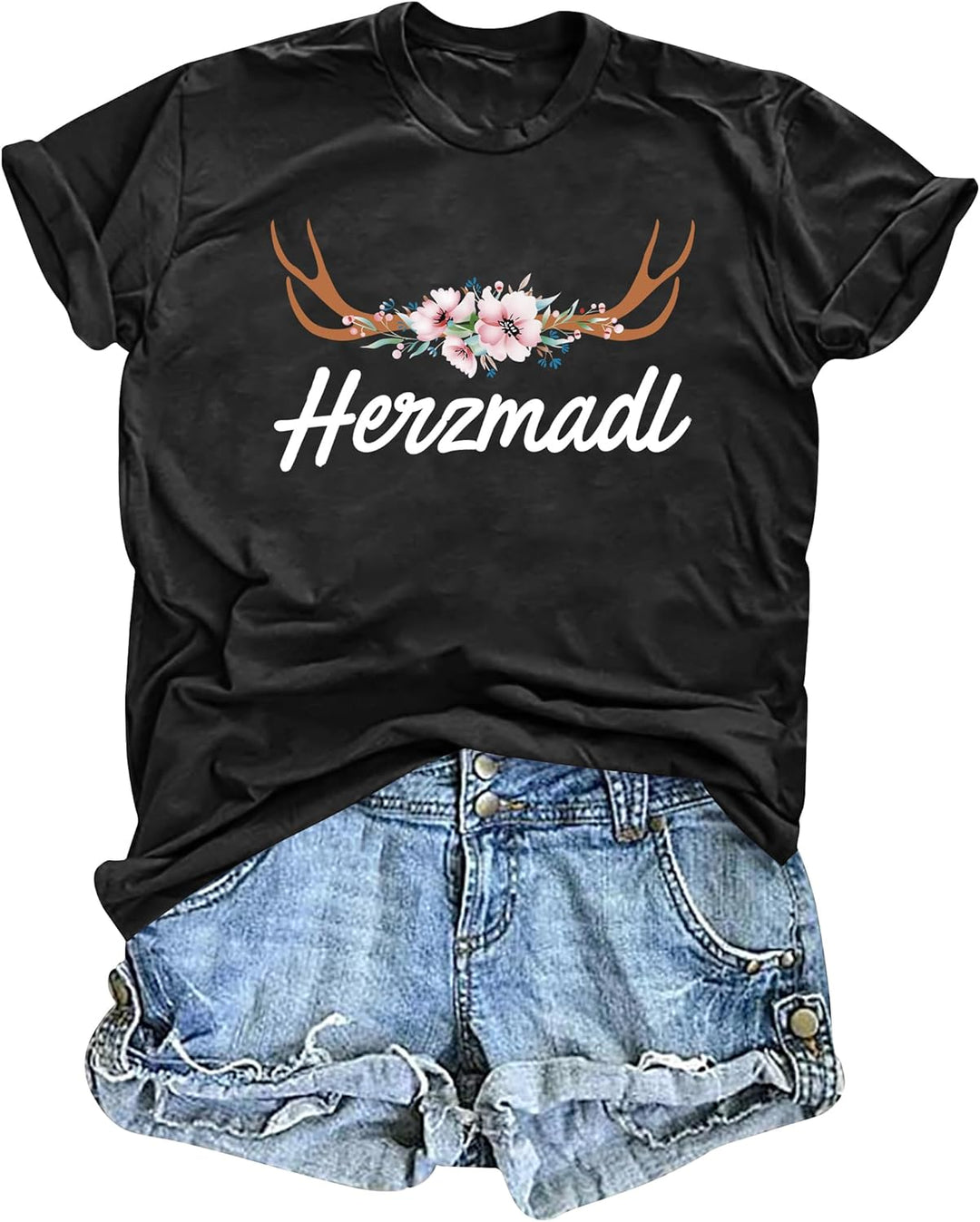 Damen Kurzarm Herzmadl T-Shirt – Lena Oktoberfest 2025