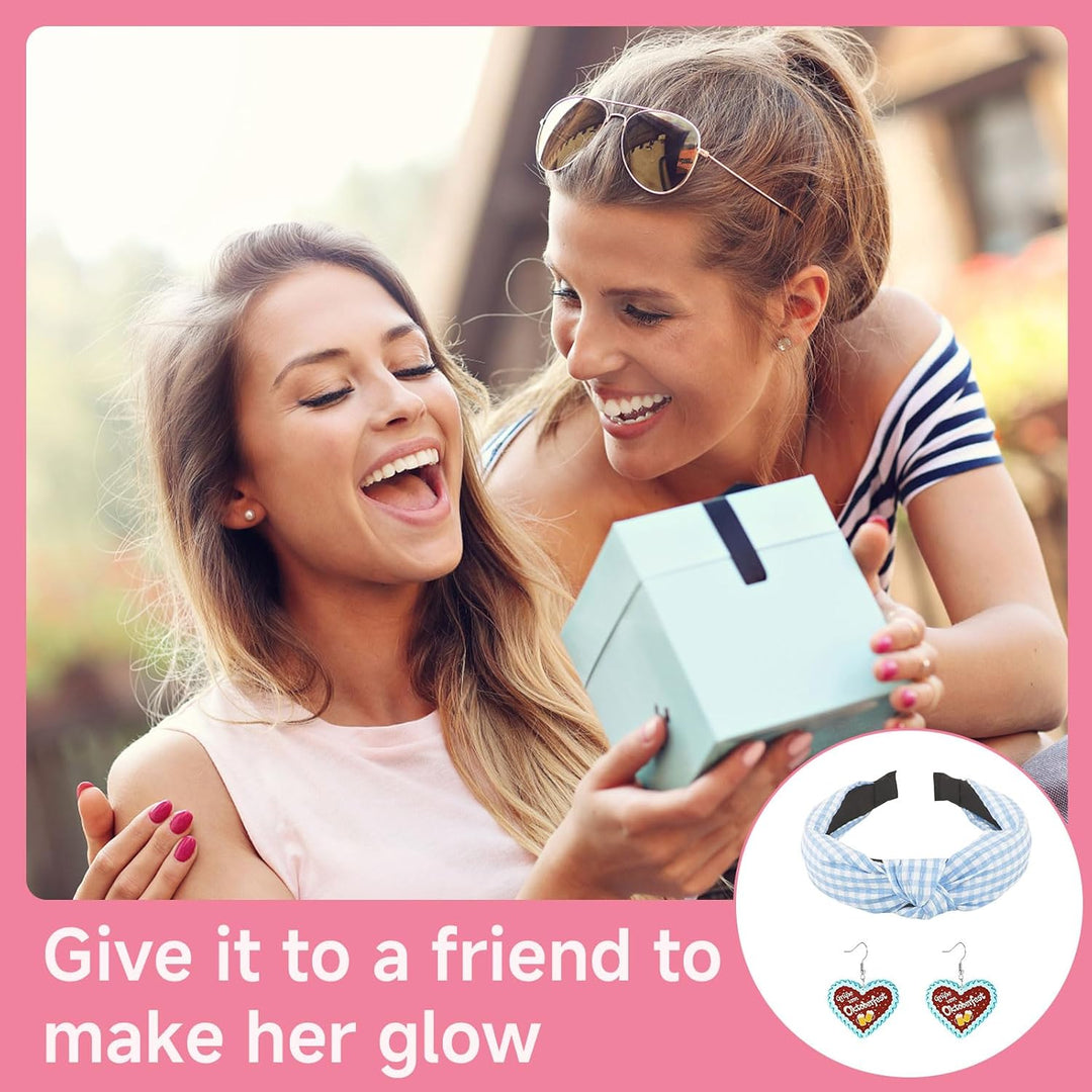 Karierter Haarreif & Lebkuchenherz-Ohrringe – BavariaCharme Oktoberfest 2025