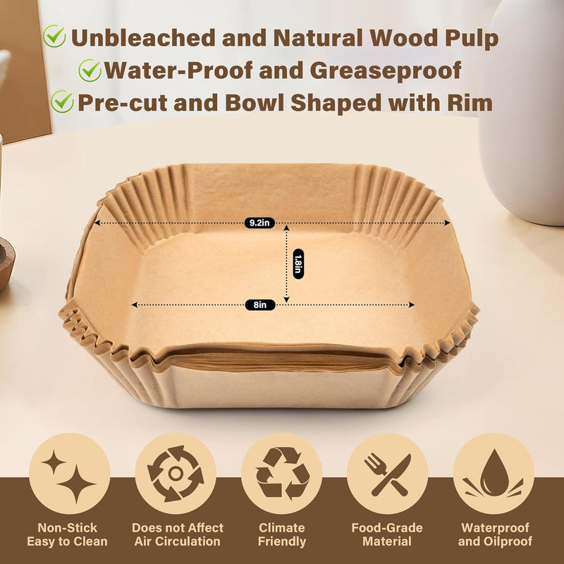 Ungebleichte Holzschalen, wasserdicht, fettabweisend, vorgeformt, 9x8 Zoll, umweltfreundlich.