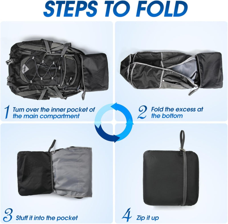 40L Wasserdichter Wander- und Campingrucksack – Leicht & Faltbar – 2 zum Preis von 1