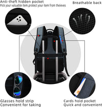 Wasserabweisender Reise-Laptop-Rucksack mit USB-Ladeanschluss