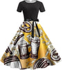 Bierkrug-&-Brezn-Kleid mit Taillenband – Anna Oktoberfest 2025