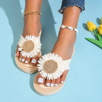 Boho Slip-On Sandalen mit Blumenmuster – Marivi