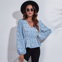 Herbstliche & Farbenfrohe Damenbluse mit Muster – Leona