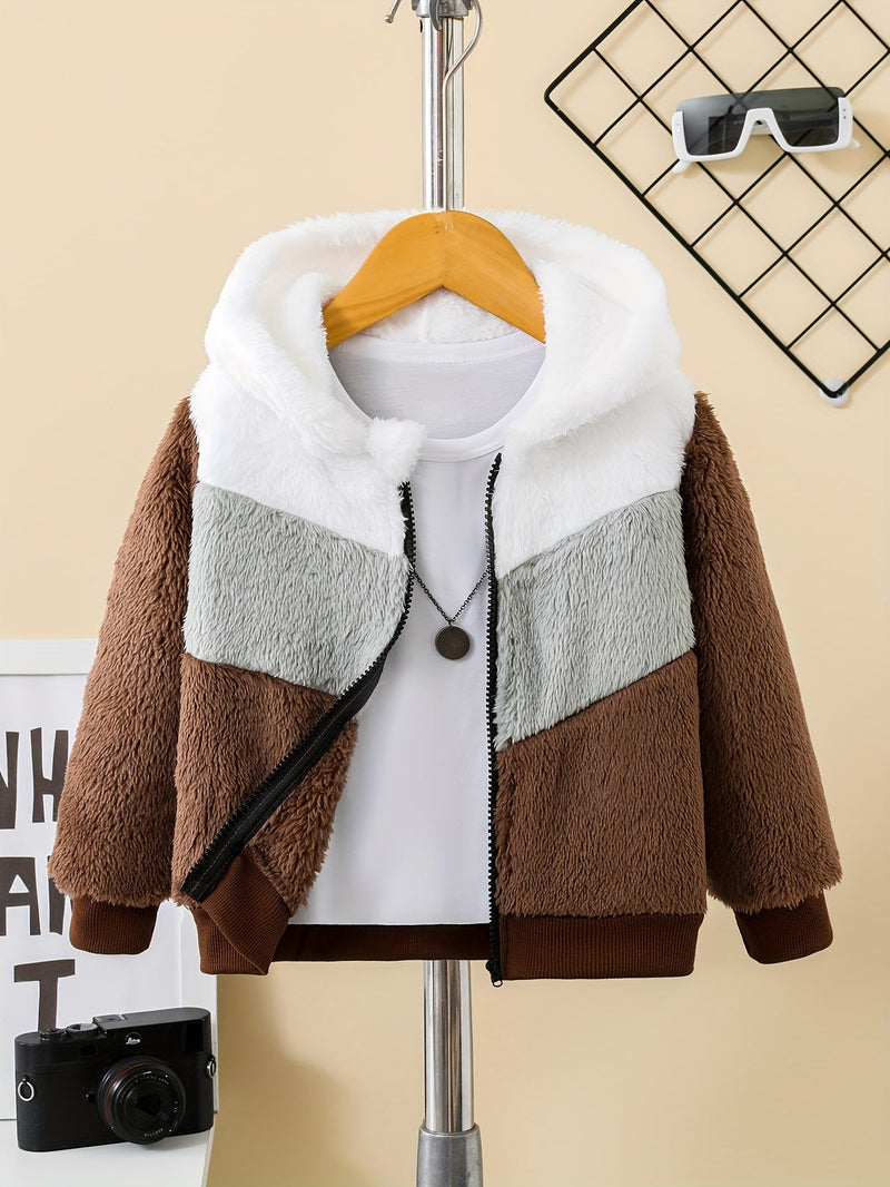 Bleib warm mit Stil – Zafie Winter Fleece Kapuzenjacke mit Reißverschluss für Kinder