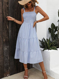 Luftiges & Gestreiftes Sommerkleid mit verstellbaren Trägern – Amira