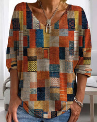 Herbstliches locker geschnittenes Baumwoll-Top – Amira