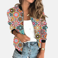 Damen Retro Bomberjacke mit Herbst-Print – Zoë