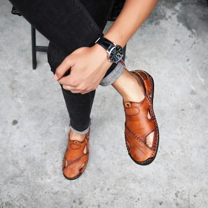 Orthopädische Herren-Ledersandalen – Marco