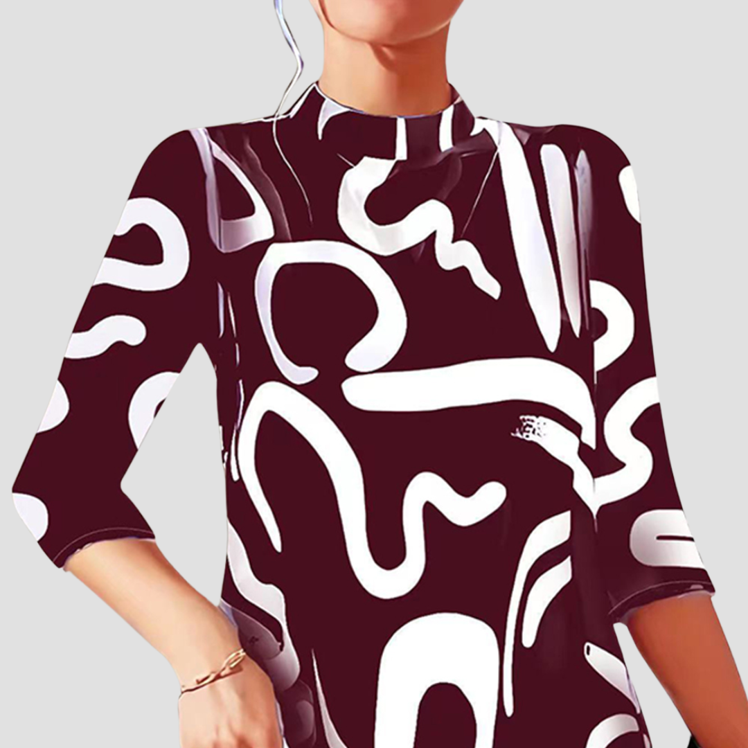 Minikleid mit langen Ärmeln & Rundhalsausschnitt – Elanora