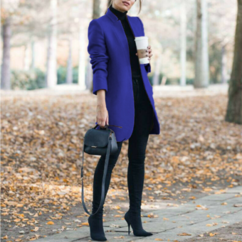 Damen Stehkragen Wintermantel mit zeitlosem Design – Reginel