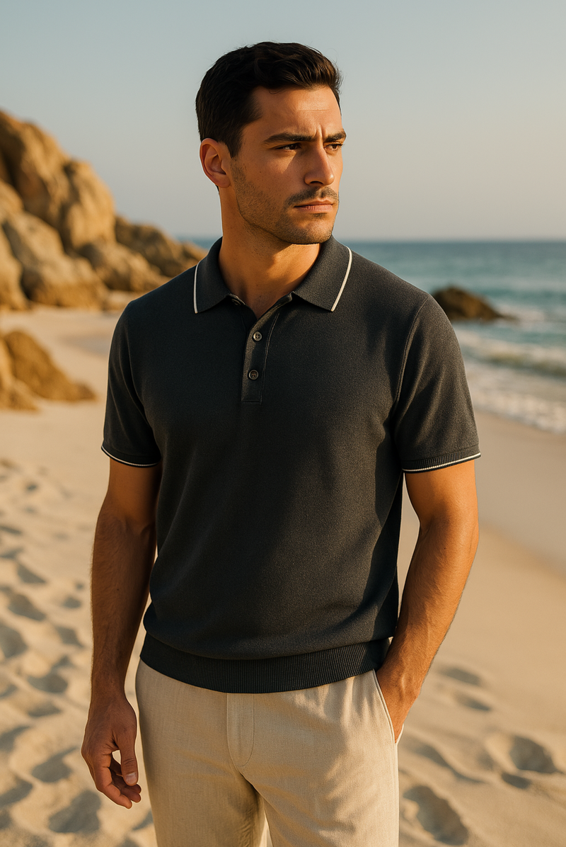 Stilvolles Herren Polo aus Kaschmir-Merinowolle – Miro