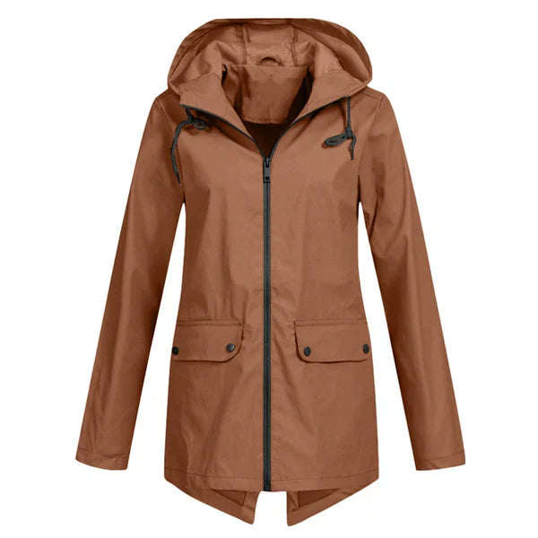 Herbstliche Damen Regenjacke mit Kapuze - Liora