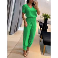 Trendiger Damen Jumpsuit mit Kurzarm & weitem Bein – Alina