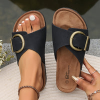 Sommerliche Damen Kork-Sandalen mit Schnalle – Karla