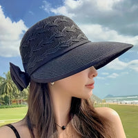 Geflochtener Sommerhut mit Schleifendetail – Norah