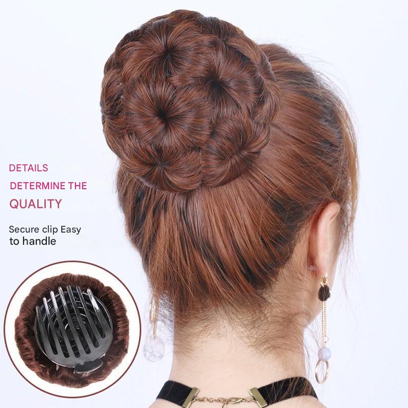 Blumenförmige Haarspange mit Haarverlängerung – Fiora