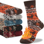 Bunte warme Wollsocken mit Norwegermuster, stapelweise, ideal für Winter, Damenmode.
