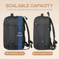 40L Erweiterbarer Wasserdichter Reiserucksack mit USB-Anschluss & 17” Laptopfach – AirVoyage