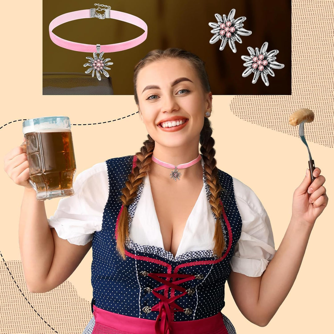 Edelweiß Schmuckset mit Samtband – AlpenRosé Oktoberfest 2025