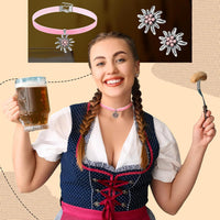 Edelweiß Schmuckset mit Samtband – AlpenRosé Oktoberfest 2025