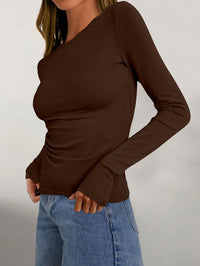 Damen Langarm Top mit Rundhalsausschnitt für Herbst & Winter – Vivienne