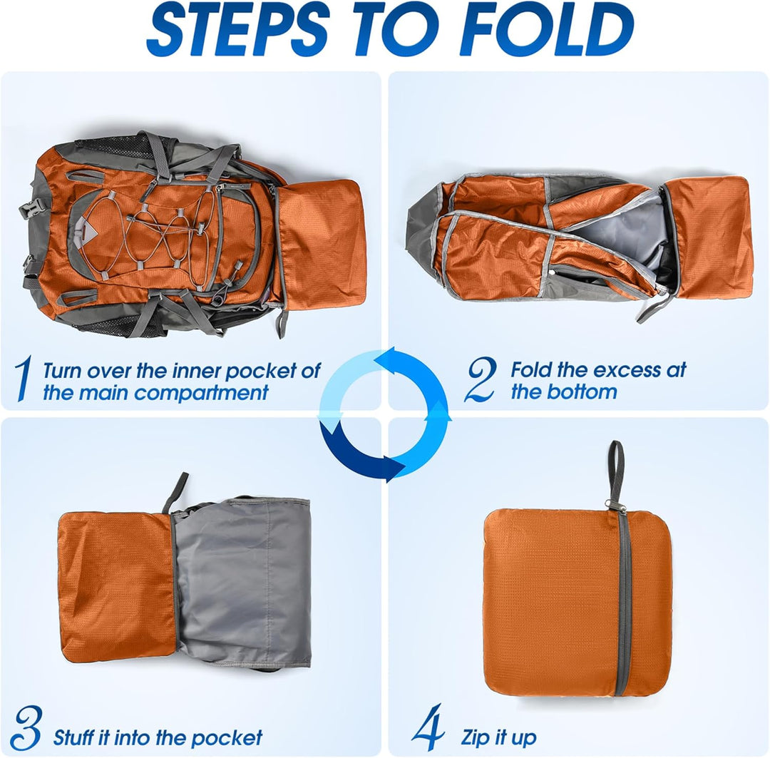 40L Wasserdichter Wander- und Campingrucksack – Leicht & Faltbar – 2 zum Preis von 1