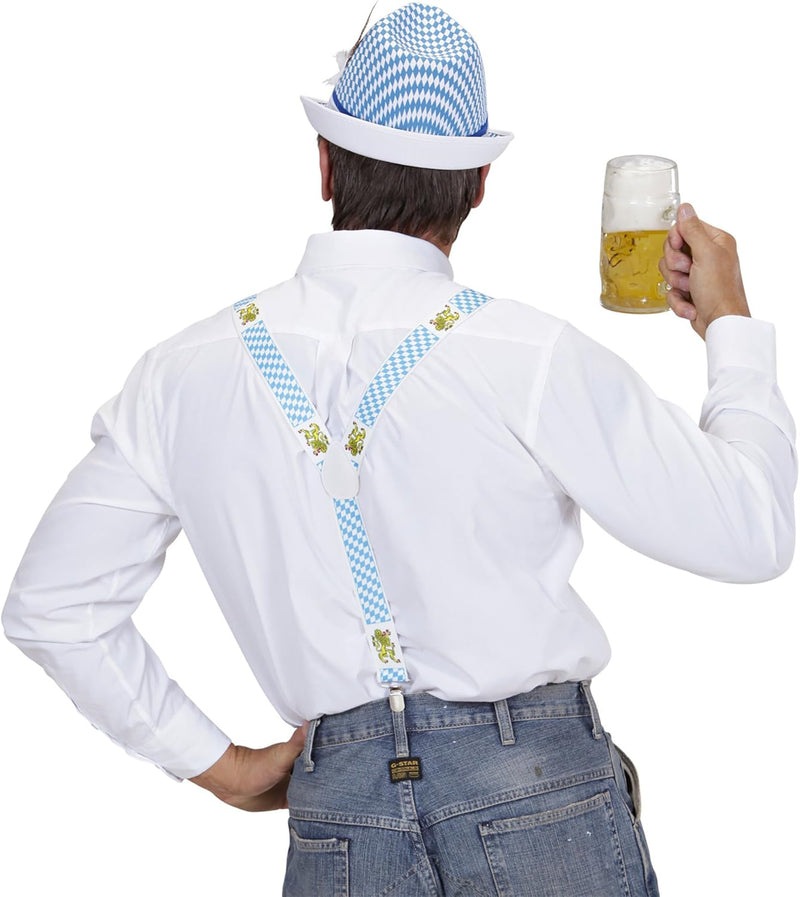 Trachten-Hosenträger mit Rautenmuster & Löwenmotiv – BayernPride Oktoberfest 2025